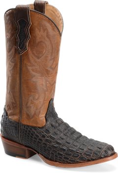 Chocolate Croc Double H Boot 13 Inch Cattle Baron R Toe